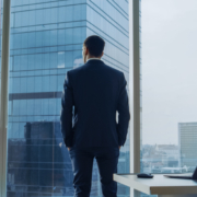 Professional man looking out