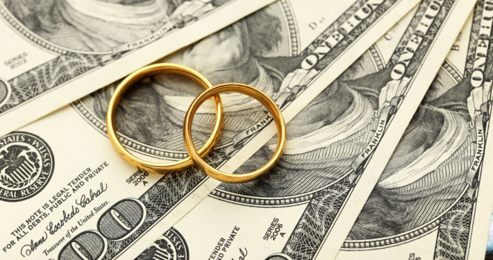 Money and wedding rings